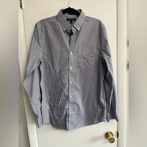 Banana Republic Slim Fit Non Iron Men's Navy Gingham Shirt